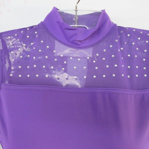Leotard New Elisse Women's SA MA or LA Long Sleeve Dance Ballet Costume Purple - Picture 5 of 6